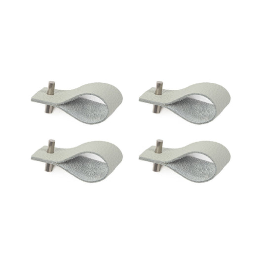 Serviettenringe aus Leder | 4er-Set | Graublau