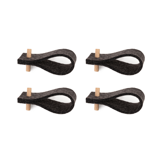 Serviettenringe aus Filz | 4er-Set | Schwarz
