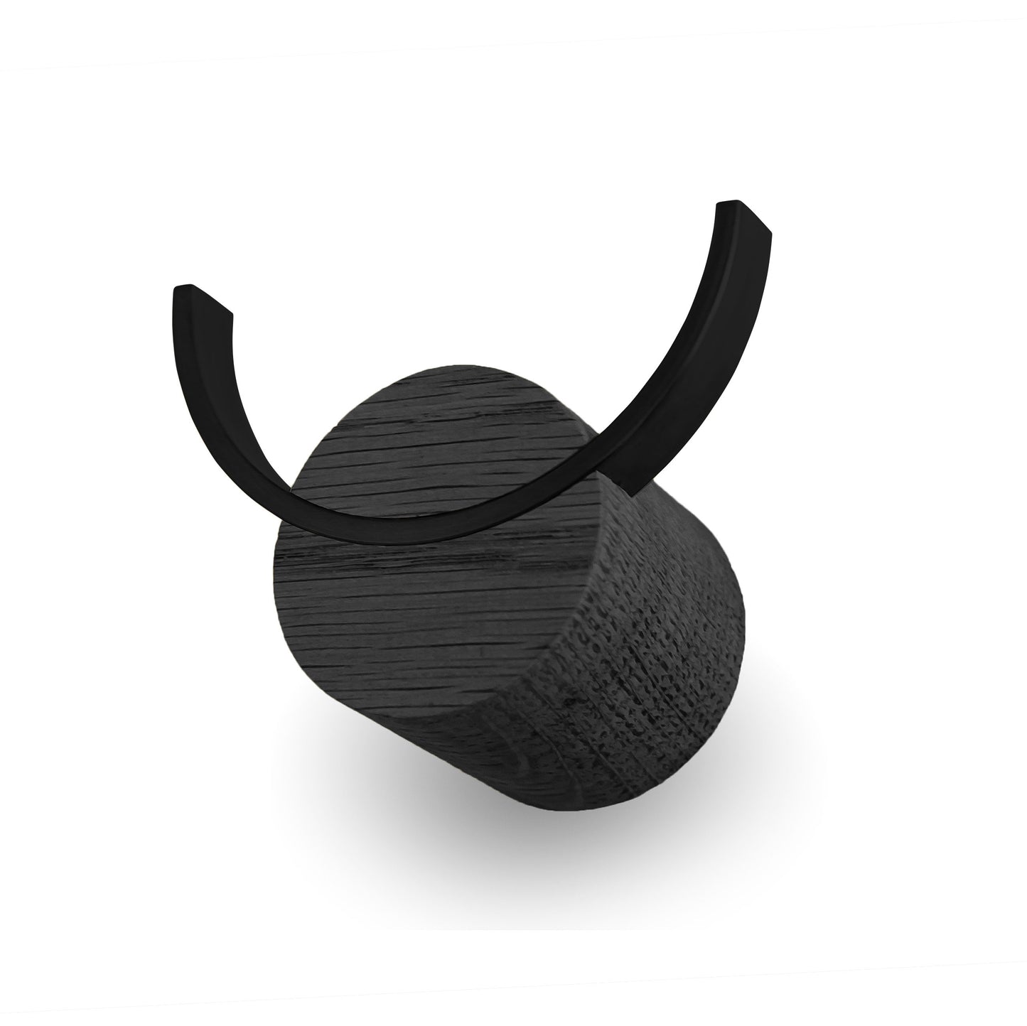 Wandhaken DEER | Schwarz lackiertes Eichenholz, schwarz lackierter Stahl