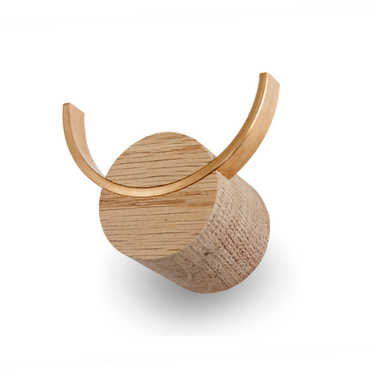 Wandhaken DEER | Eichenholz, Messing