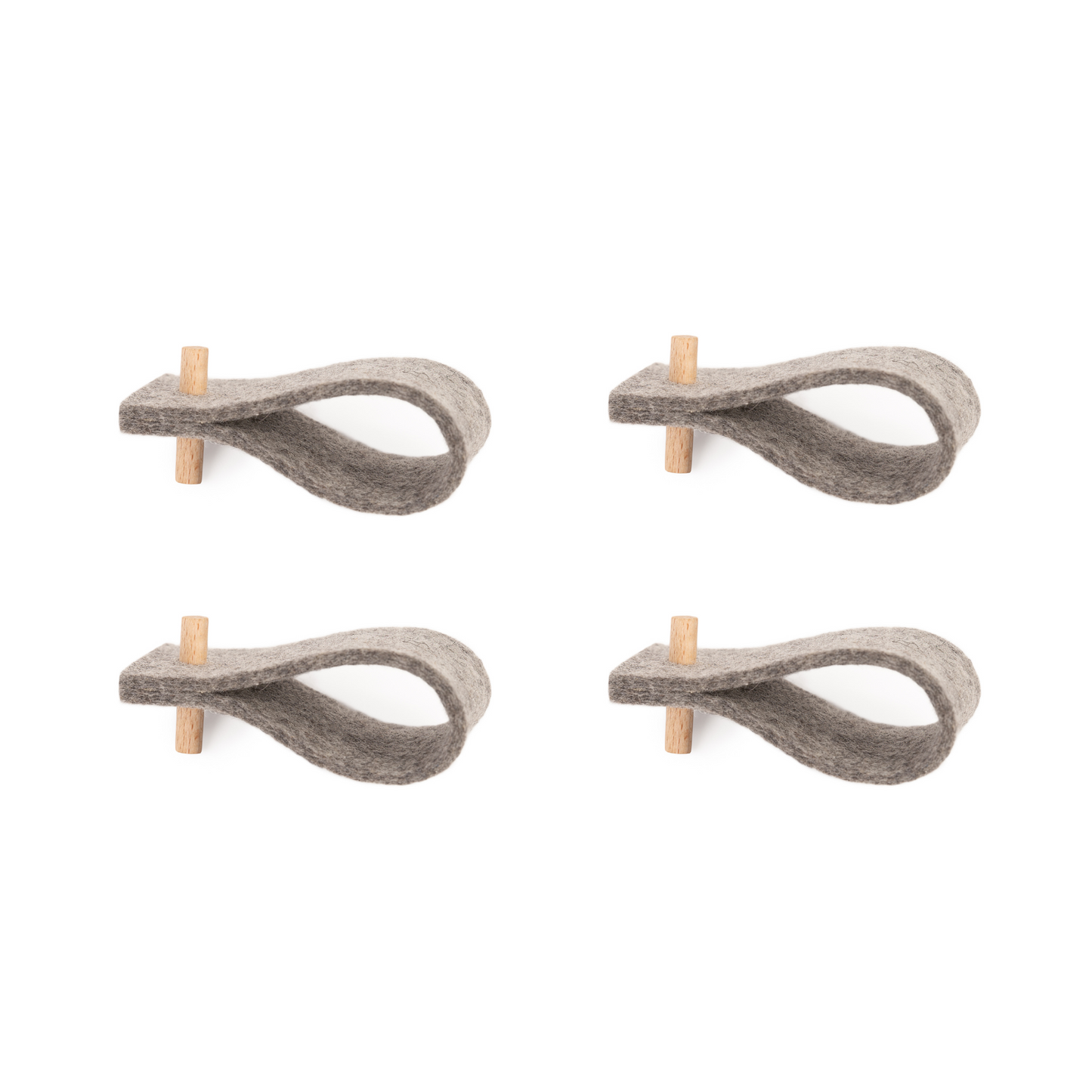 Serviettenringe aus Filz | 4er-Set | Grau