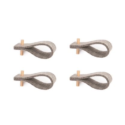 Serviettenringe aus Filz | 4er-Set | Grau