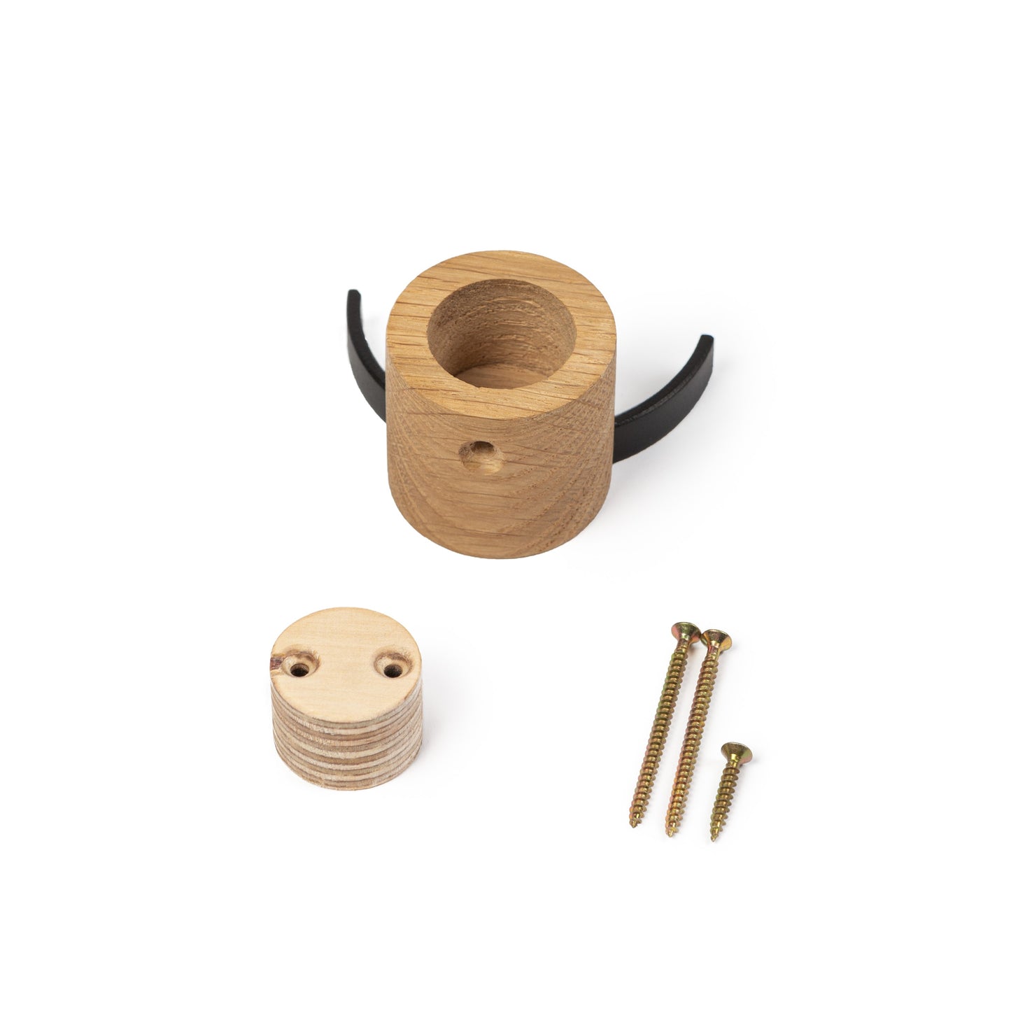 Wandhaken DEER | Schwarz lackiertes Eichenholz, Messing