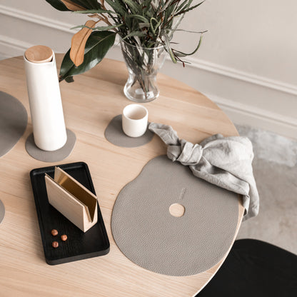 Tischset und Untersetzer aus Echtleder, Beige