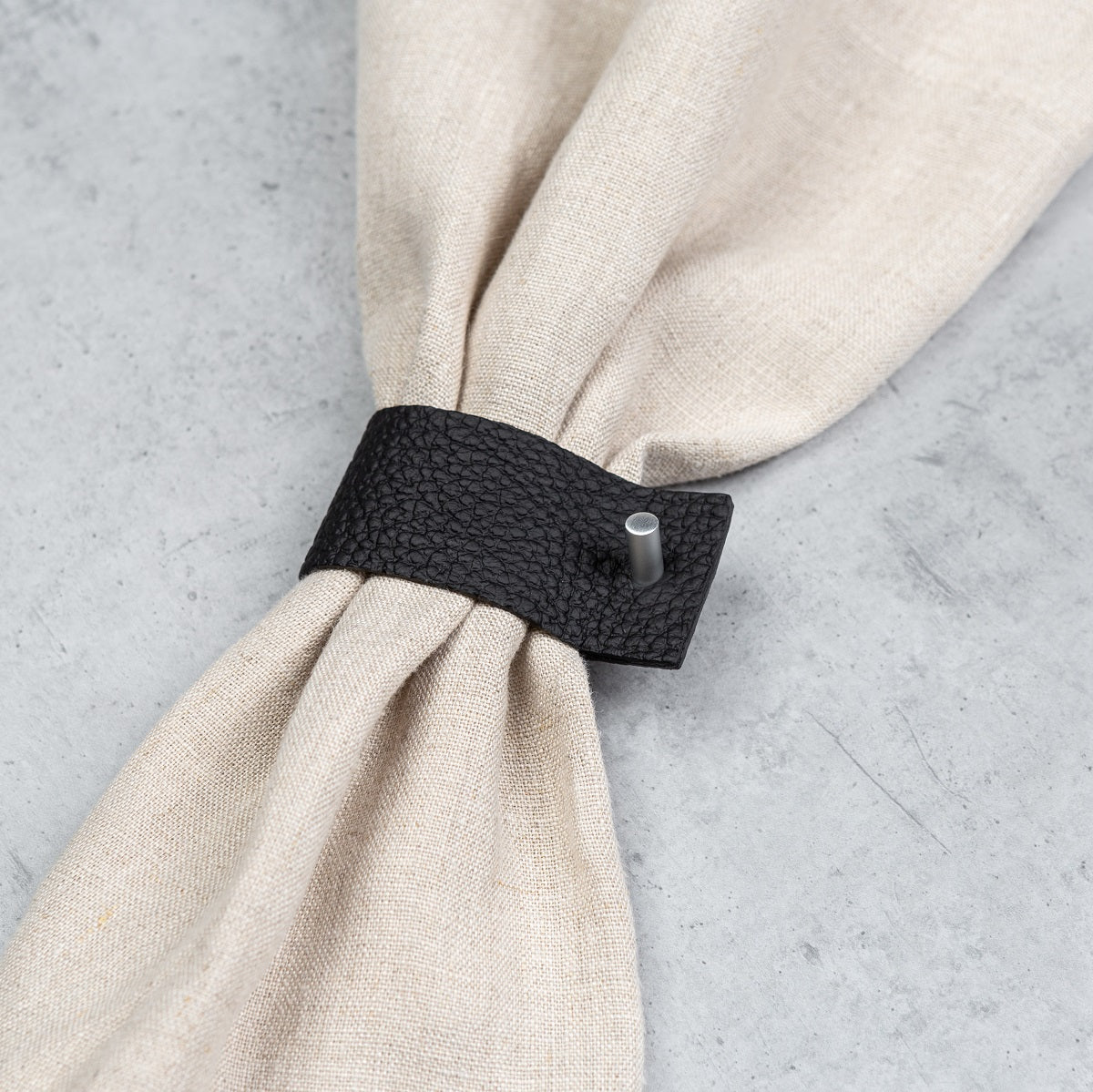 Serviettenringe aus Leder | 4er-Set | Schwarz
