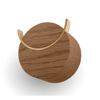 Wandhaken DEER | Eichenholz in Nussbaumfarbe, Messing