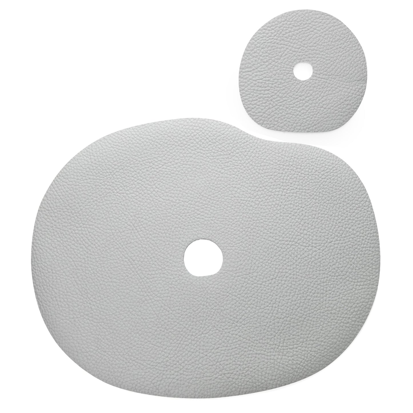 Tischset und Untersetzer aus Naturleder | Graublau