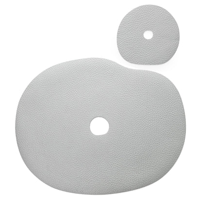 Tischset und Untersetzer aus Naturleder | Graublau