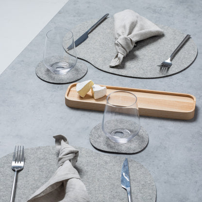 Tischsets aus Naturwollfilz MILLESTONES | Grau oder Schwarz