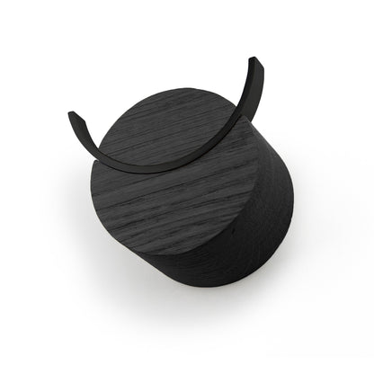 Wandhaken DEER | Schwarz lackiertes Eichenholz, schwarz lackierter Stahl