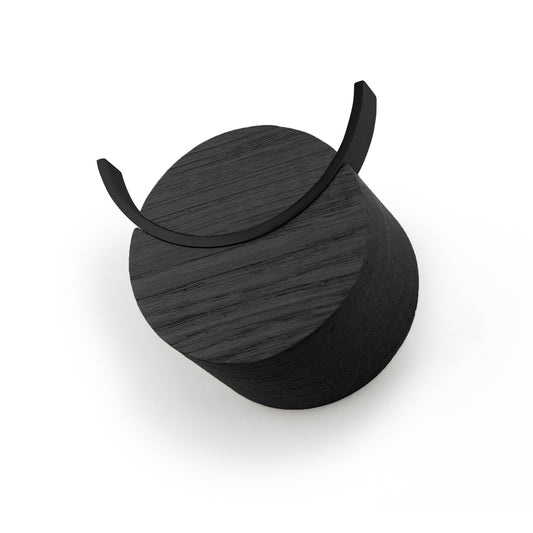 Wandhaken DEER | Schwarz lackiertes Eichenholz, schwarz lackierter Stahl