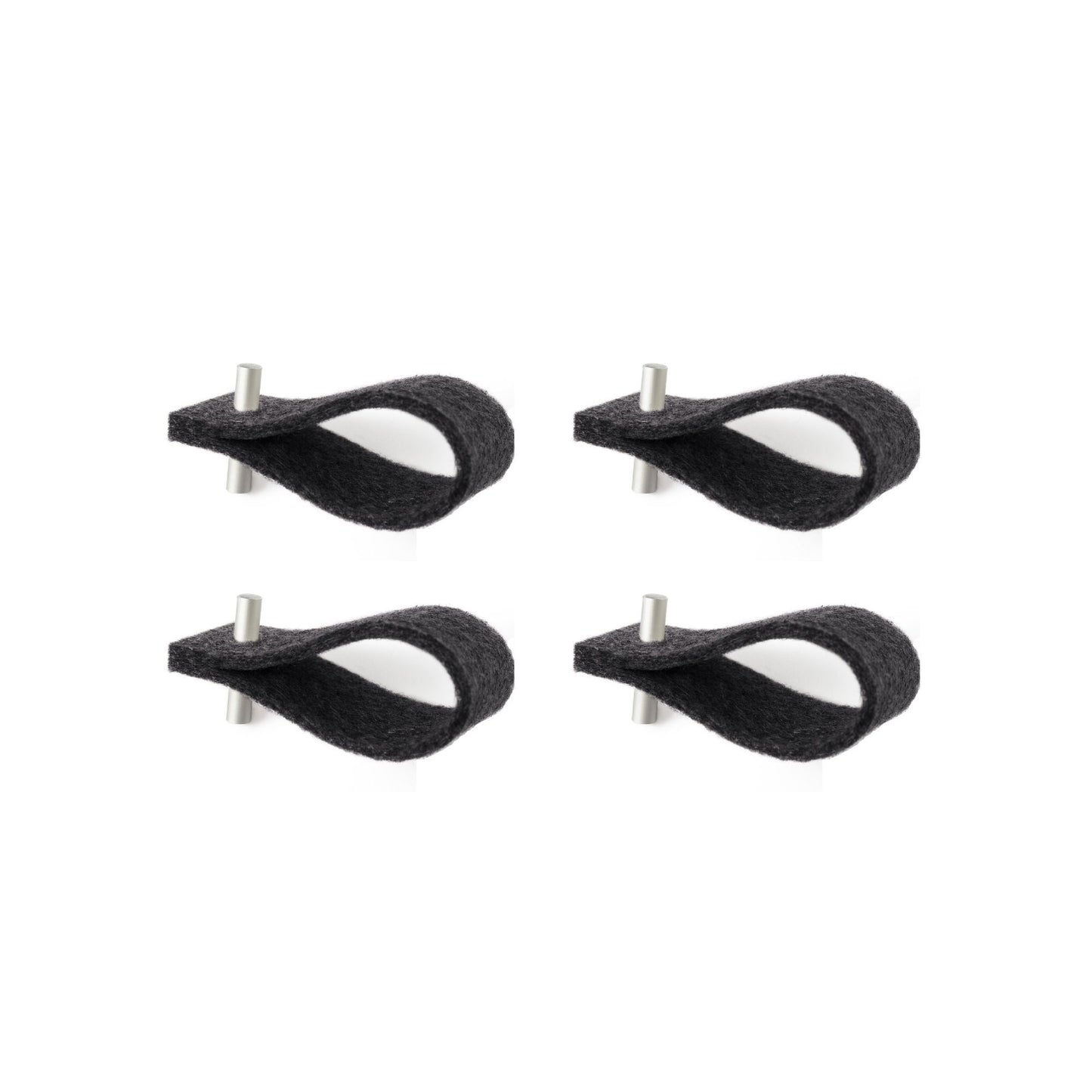 Serviettenringe aus Filz | 4er-Set | Schwarz