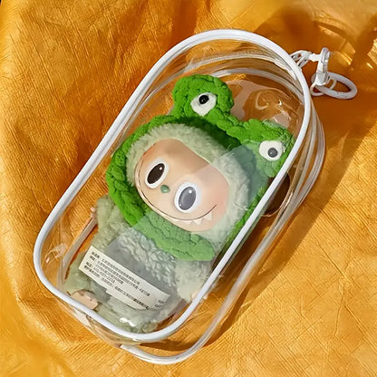 1 Labubu PVC-Aufbewahrungsbox mit Schlüsselanhänger – Schutzetui – Kleine Box