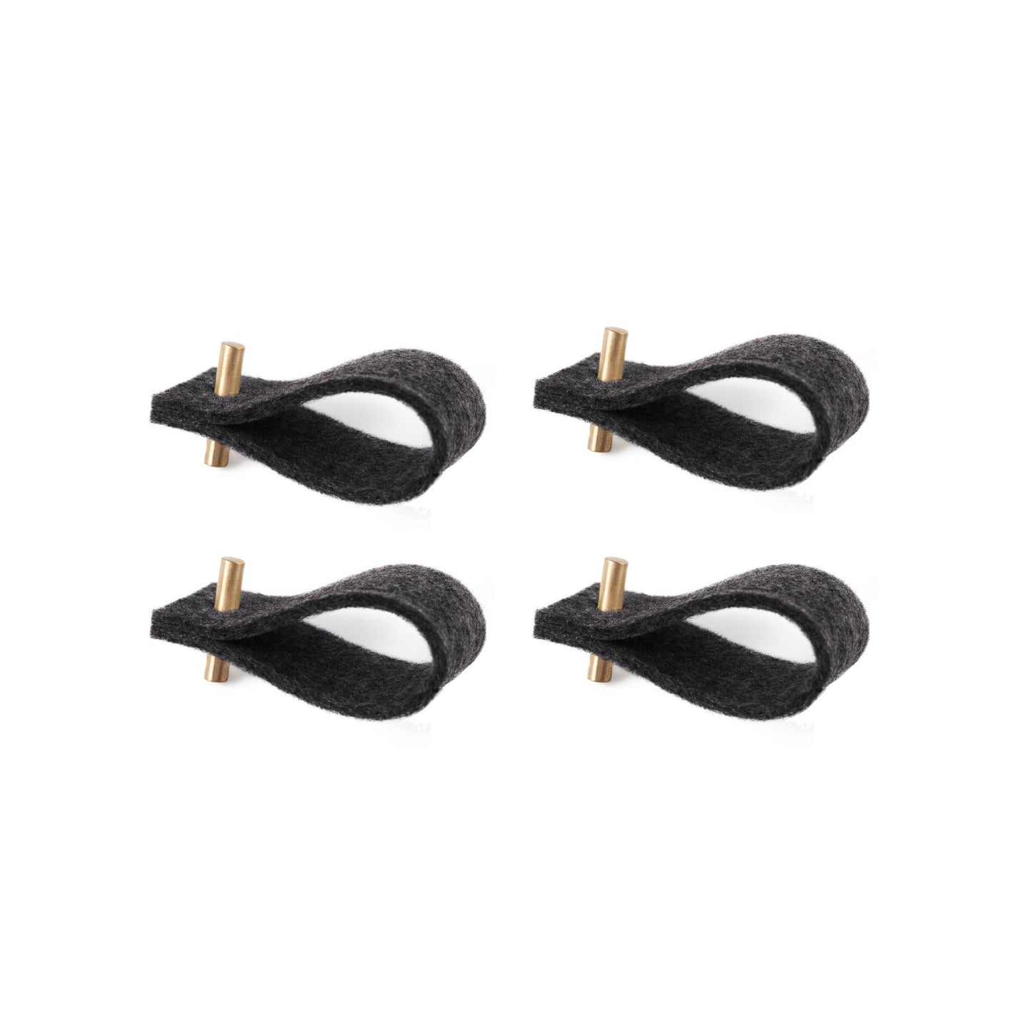 Serviettenringe aus Filz | 4er-Set | Schwarz