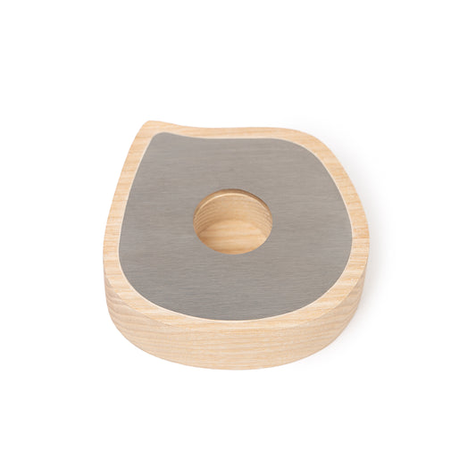 Kerzenhalter für Stabkerzen oder Teelichter | Eschenholz, Edelstahl