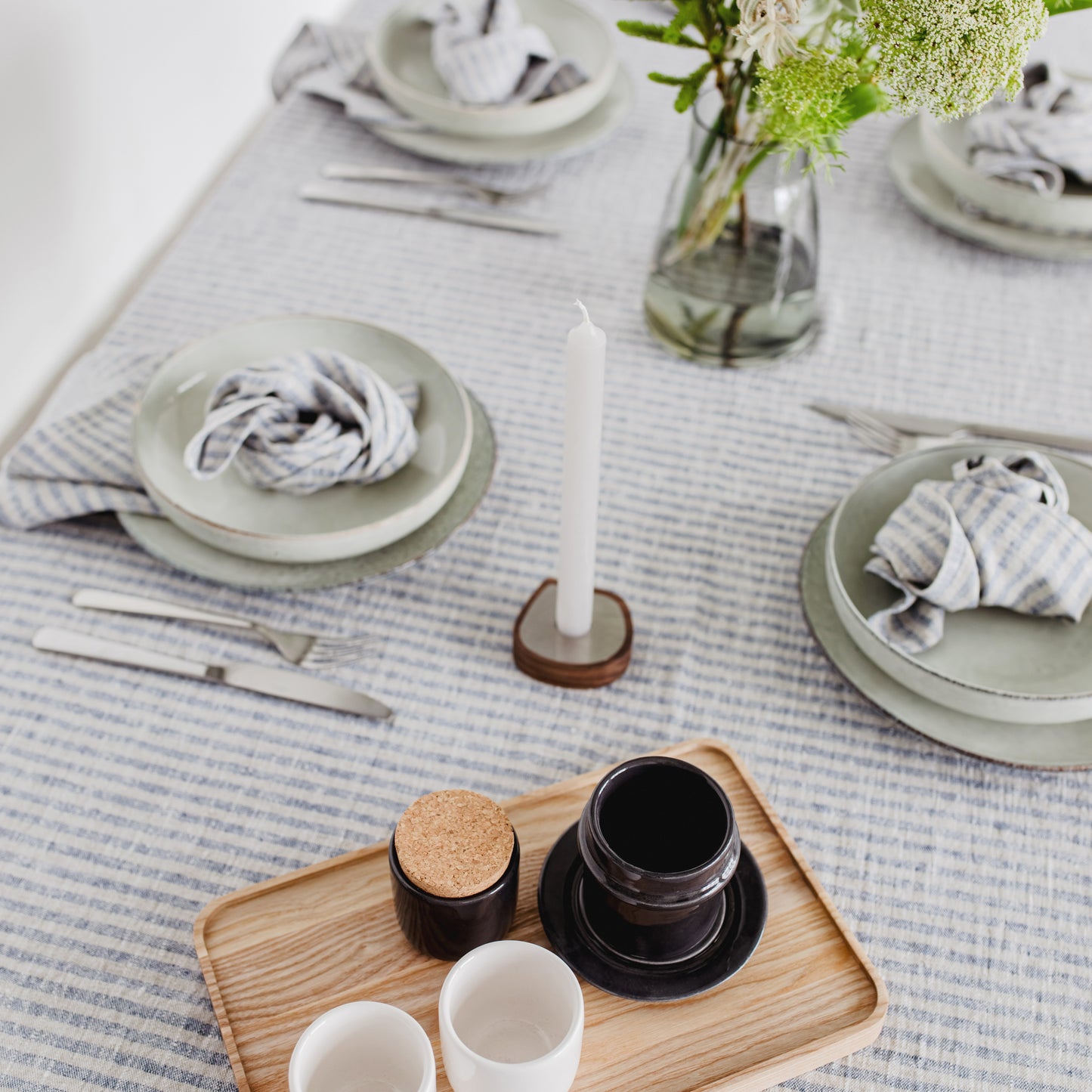 Kerzenhalter für Stabkerzen oder Teelichter | Nussbaum, Edelstahl