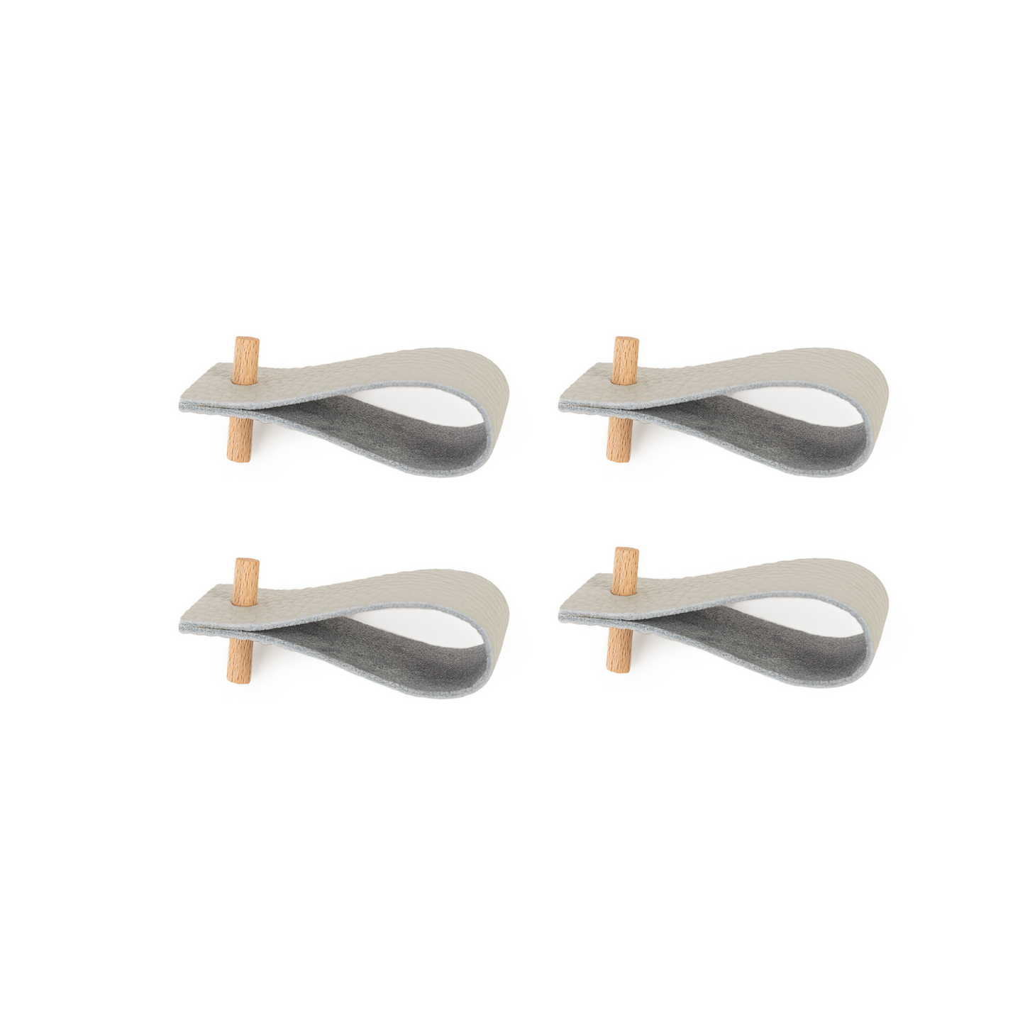 Serviettenringe aus Leder | 4er-Set | Graublau