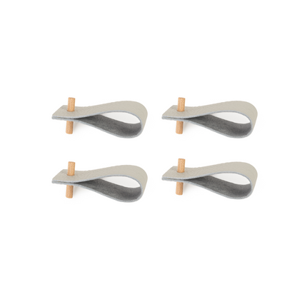 Serviettenringe aus Leder | 4er-Set | Graublau