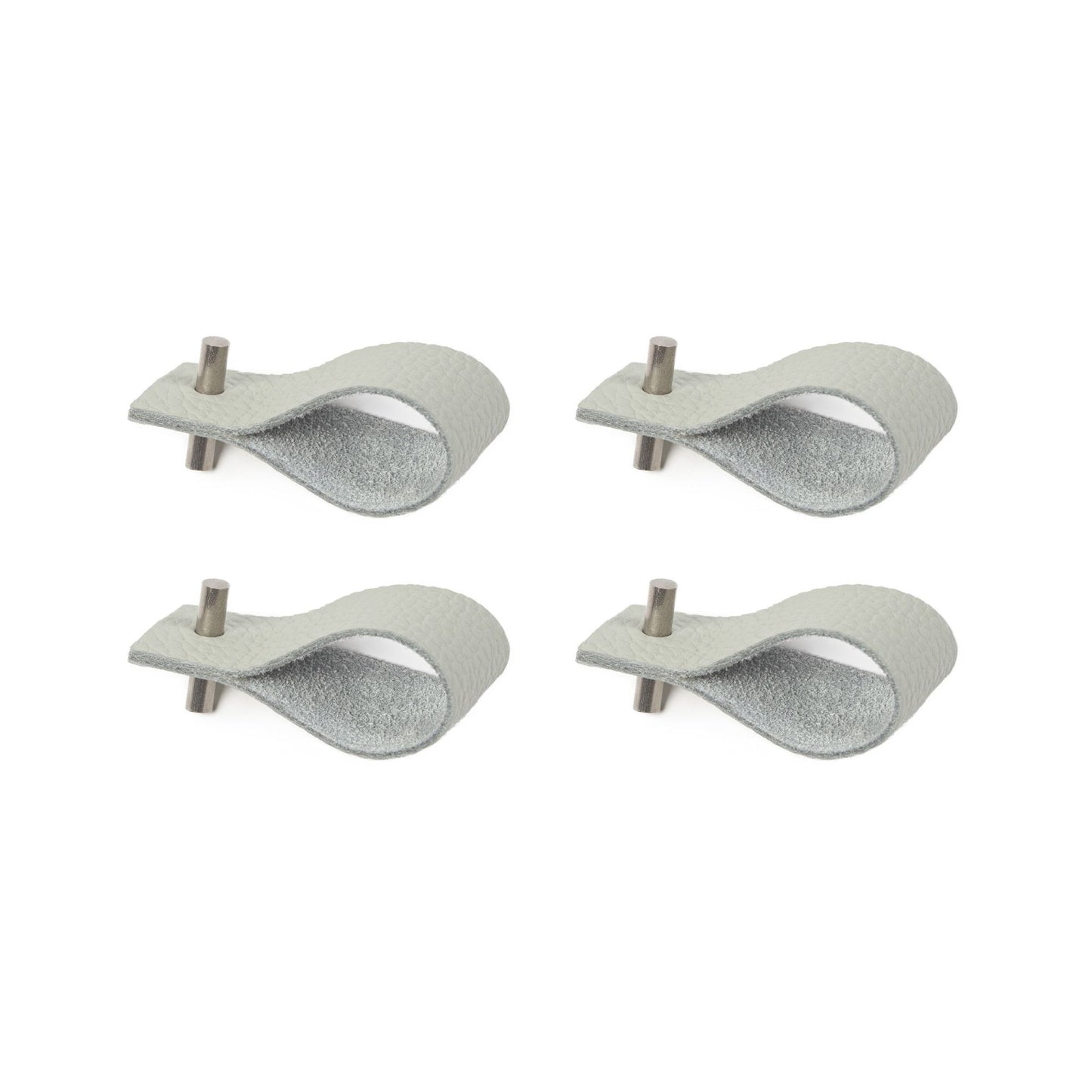 Serviettenringe aus Leder | 4er-Set | Graublau