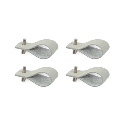 Serviettenringe aus Leder | 4er-Set | Graublau