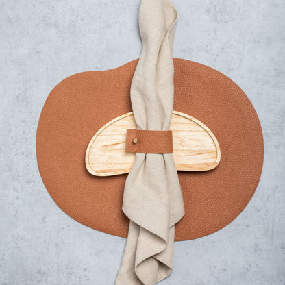 Serviettenringe aus Leder | 4er-Set | Rostbraun